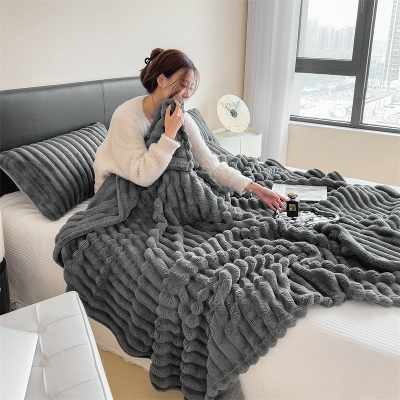 Cozy Flannel Sofa Blanket - Ultra Soft Throw for Couch or Bed
