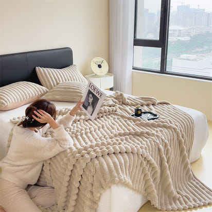 Cozy Flannel Sofa Blanket - Ultra Soft Throw for Couch or Bed
