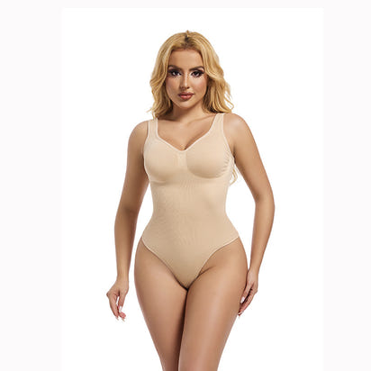 Body-Shaping V-Neck Bodysuit | Slimming & Stylish Fitness Wear