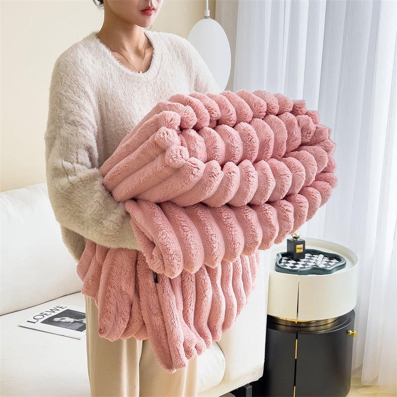 Cozy Flannel Sofa Blanket - Ultra Soft Throw for Couch or Bed