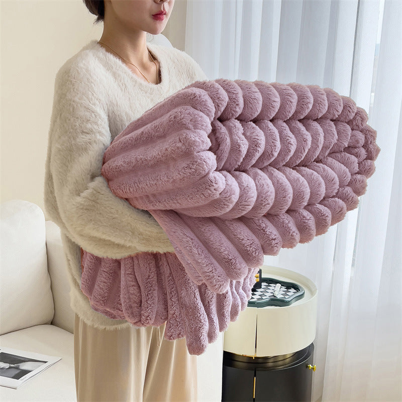 Cozy Flannel Sofa Blanket - Ultra Soft Throw for Couch or Bed