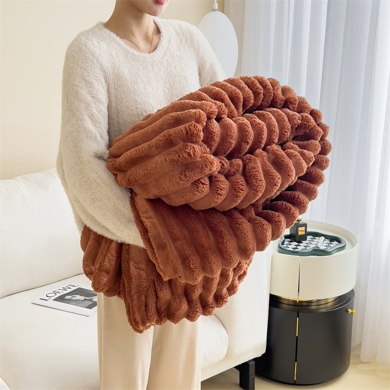 Cozy Flannel Sofa Blanket - Ultra Soft Throw for Couch or Bed