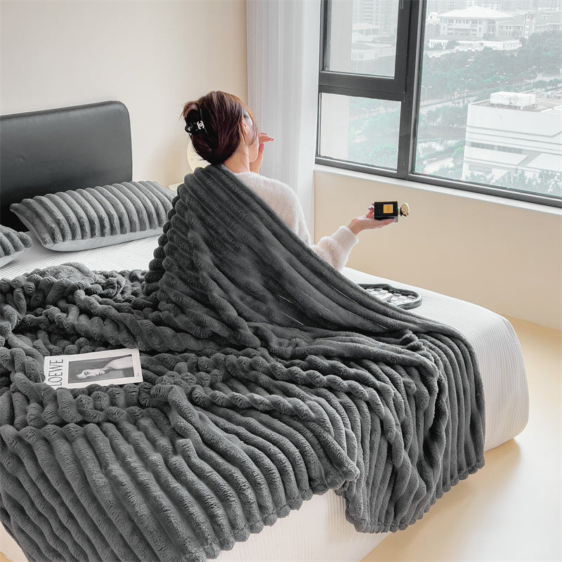 Cozy Flannel Sofa Blanket - Ultra Soft Throw for Couch or Bed