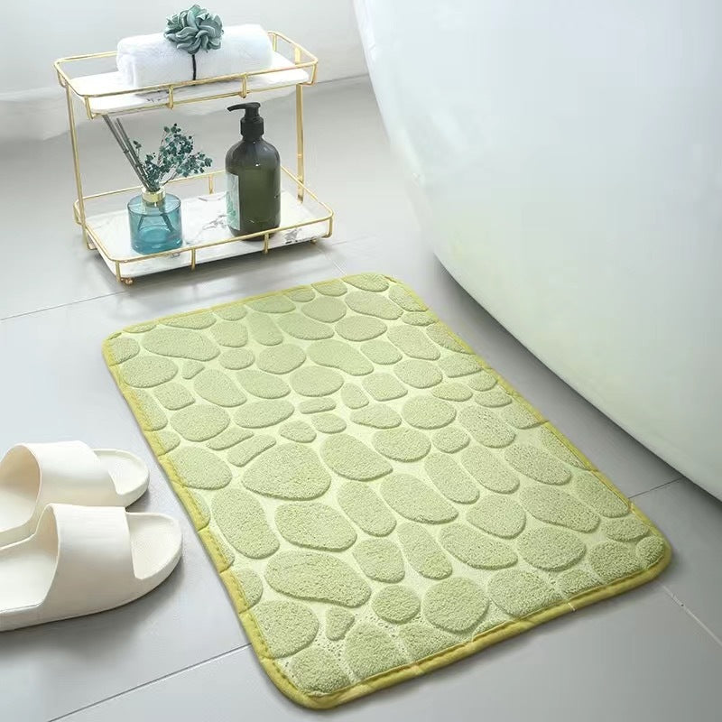 Soft Memory Foam Bath Mat - Coral Velvet Absorbent Non-Slip Floor Rug