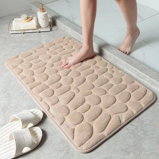 Soft Memory Foam Bath Mat - Coral Velvet Absorbent Non-Slip Floor Rug