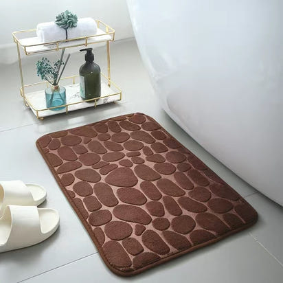 Soft Memory Foam Bath Mat - Coral Velvet Absorbent Non-Slip Floor Rug