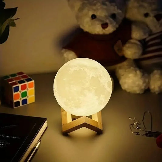 Galaxy Moon LED Night Light – Warm Glow Decorative Lamp