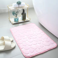 Soft Memory Foam Bath Mat - Coral Velvet Absorbent Non-Slip Floor Rug