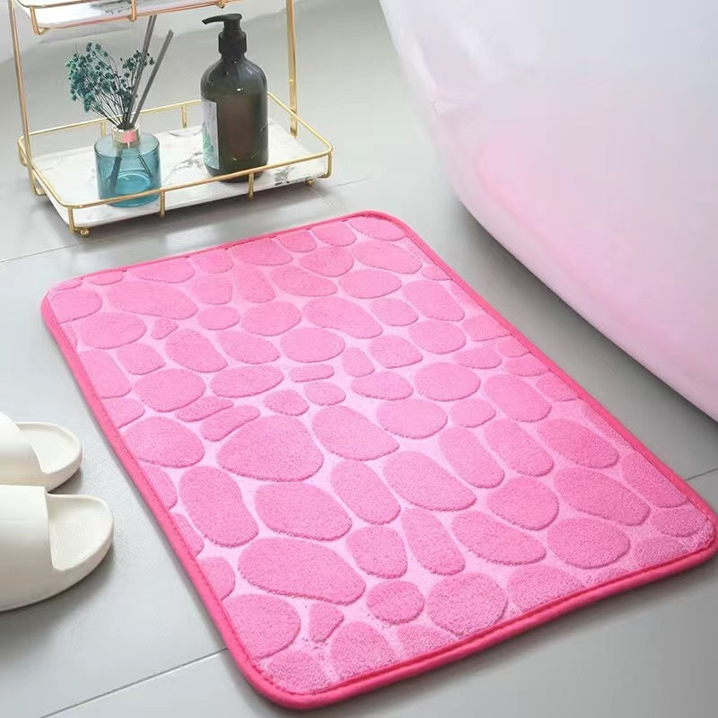 Soft Memory Foam Bath Mat - Coral Velvet Absorbent Non-Slip Floor Rug