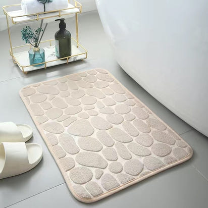 Soft Memory Foam Bath Mat - Coral Velvet Absorbent Non-Slip Floor Rug