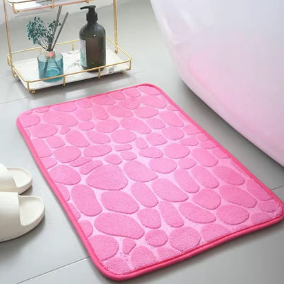 Soft Memory Foam Bath Mat - Coral Velvet Absorbent Non-Slip Floor Rug